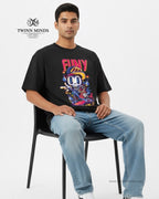 FUNY Black Unisex Oversized Classic T-Shirt