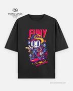 FUNY Black Unisex Oversized Classic T-Shirt