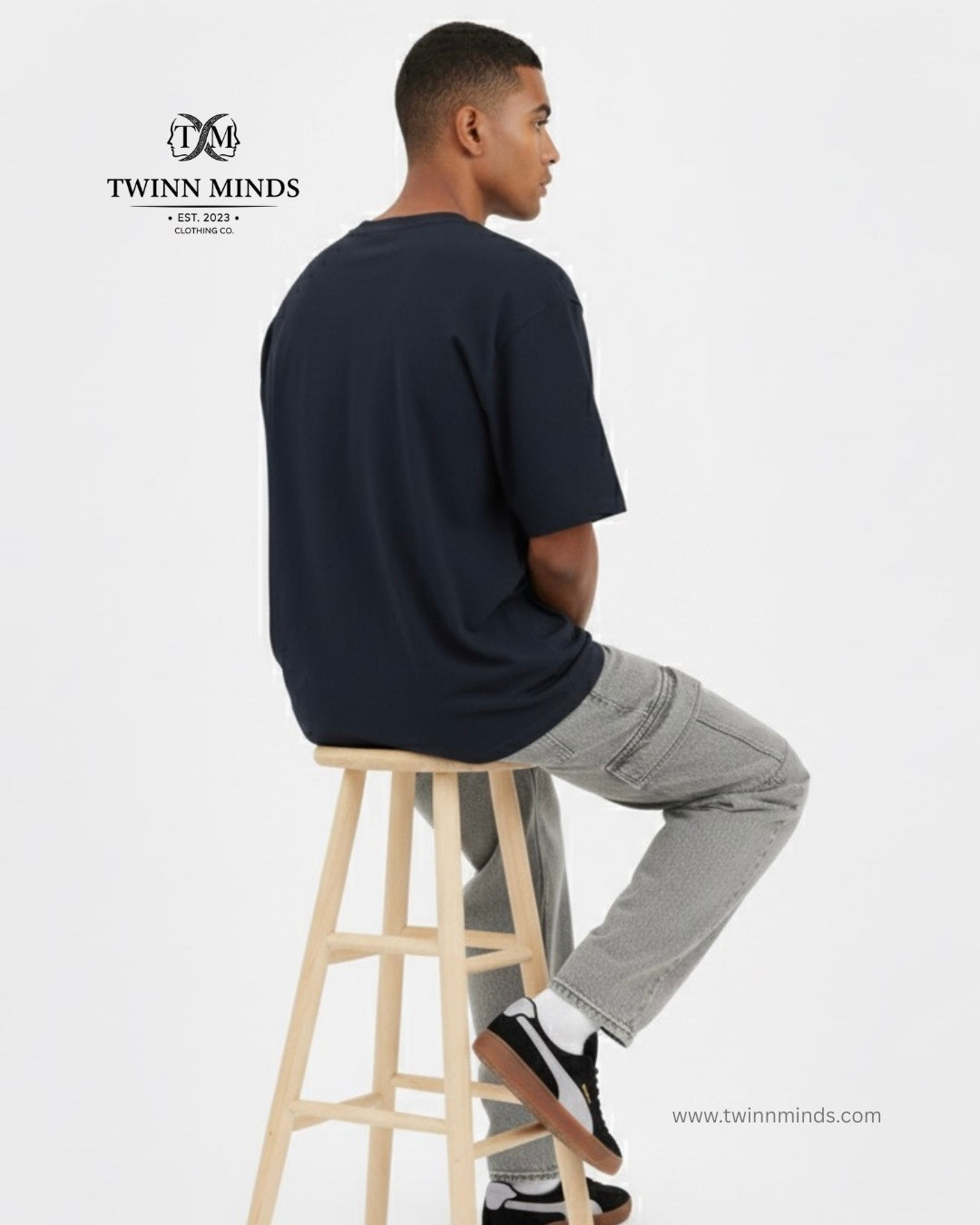 Time Bomb Navy Blue Unisex Oversized Classic T-Shirt