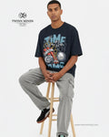 Time Bomb Navy Blue Unisex Oversized Classic T-Shirt