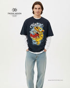 Catch You Navy Blue Unisex Oversized Classic T-Shirt