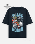 Time Bomb Navy Blue Unisex Oversized Classic T-Shirt