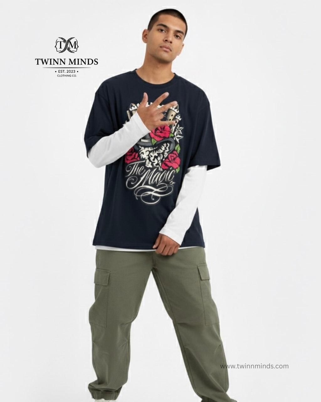 The Magic Navy Blue Unisex Oversized Classic T-Shirt
