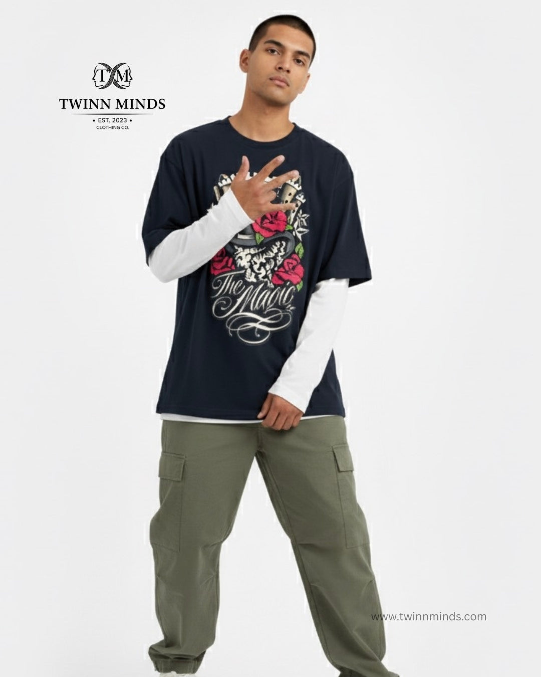 The Magic Navy Blue Unisex Oversized Classic T-Shirt