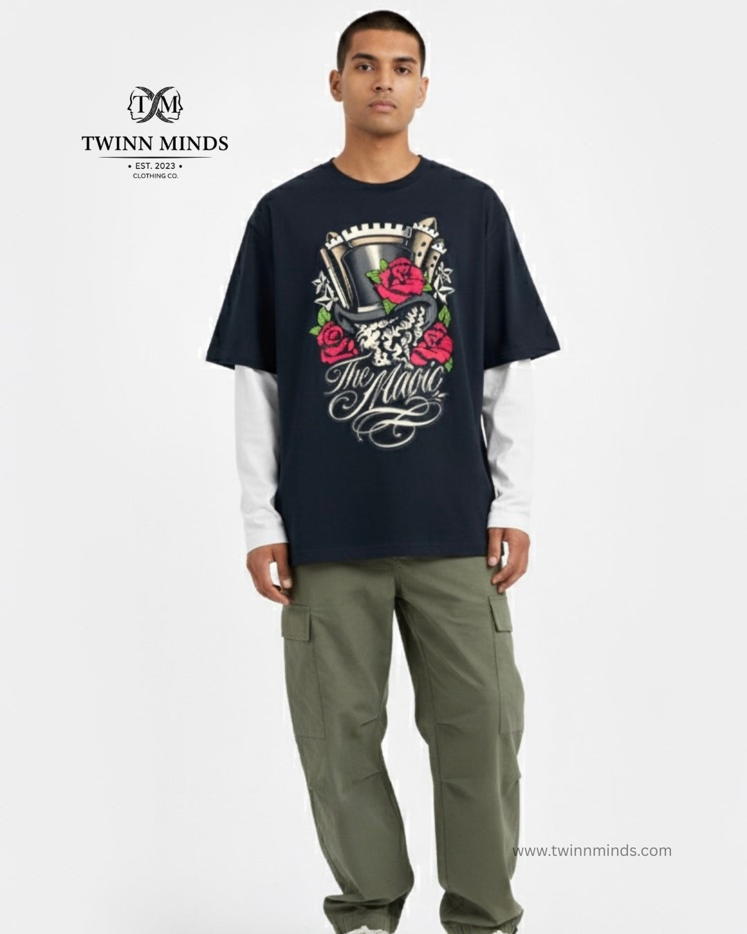 The Magic Navy Blue Unisex Oversized Classic T-Shirt