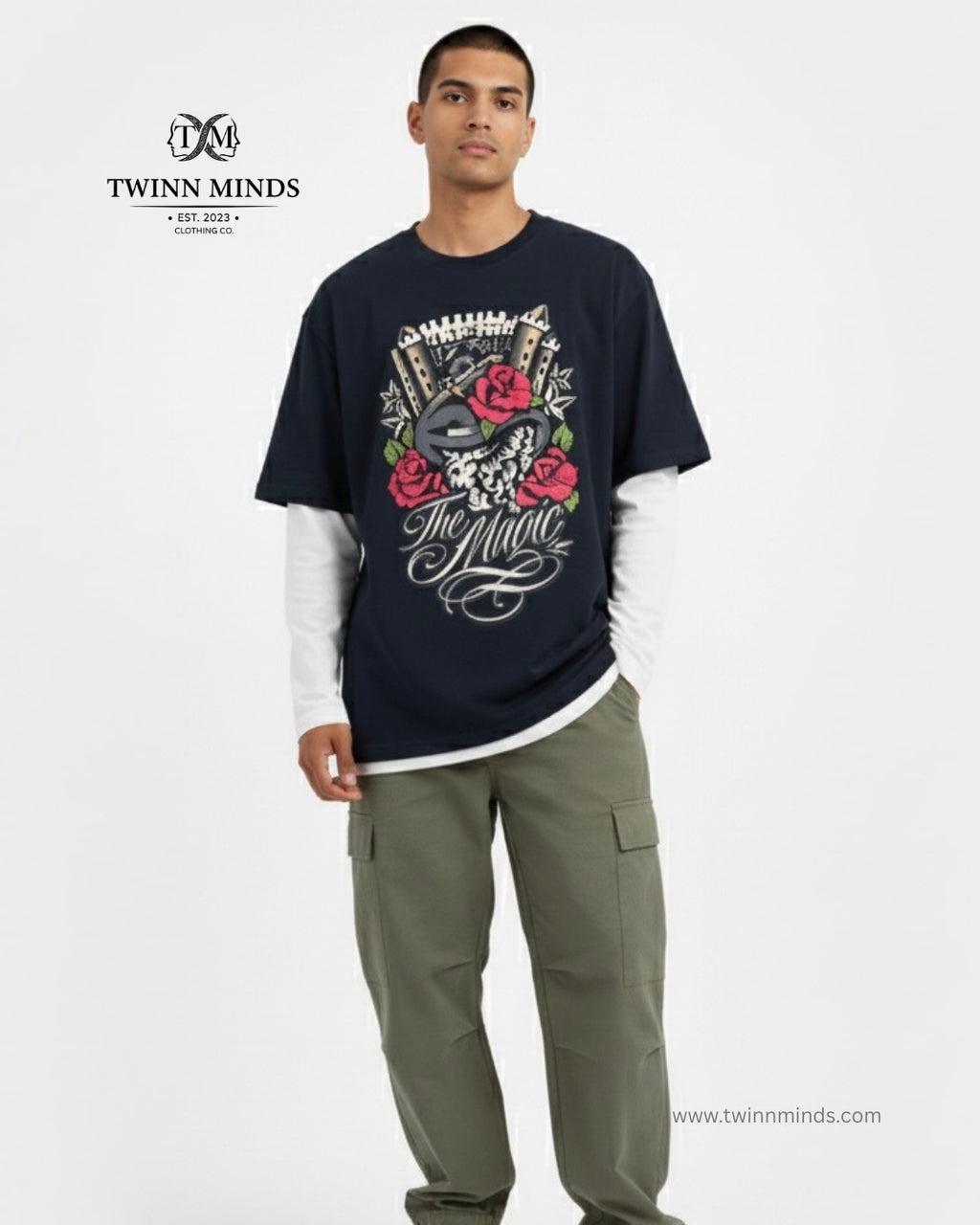 The Magic Navy Blue Unisex Oversized Classic T-Shirt