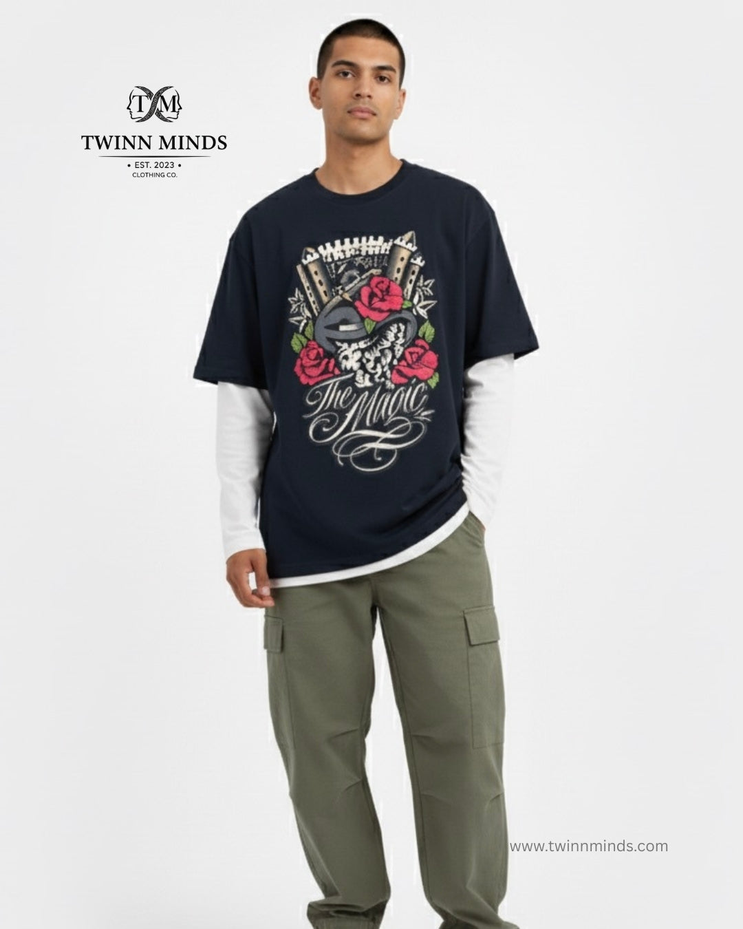 The Magic Navy Blue Unisex Oversized Classic T-Shirt
