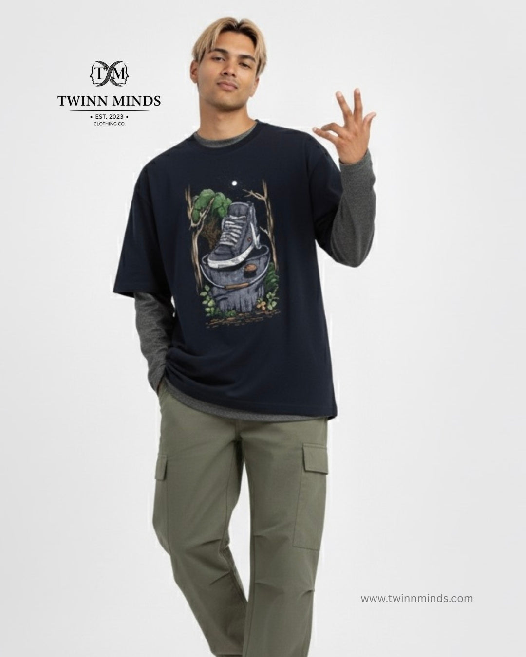Shoes Navy Blue Unisex Oversized Classic T-Shirt