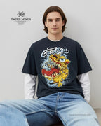Catch You Navy Blue Unisex Oversized Classic T-Shirt