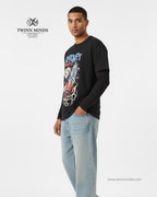 Rocket Travel Black Unisex Oversized Classic T-Shirt