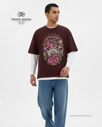 Precious Time Maroon Unisex Oversized Classic T-Shirt