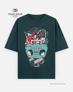 Not Only For Music Petrol Blue Unisex Oversized Classic T-Shirt