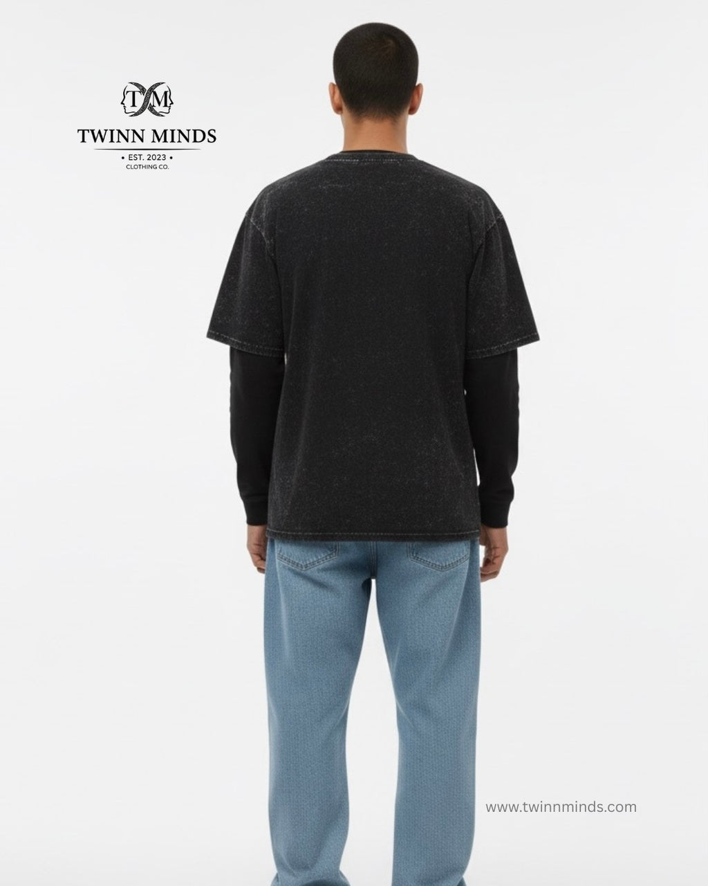 Hard To Kill Black Unisex Acid Washed Oversized Tee