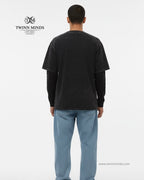 Hard To Kill Black Unisex Acid Washed Oversized Tee