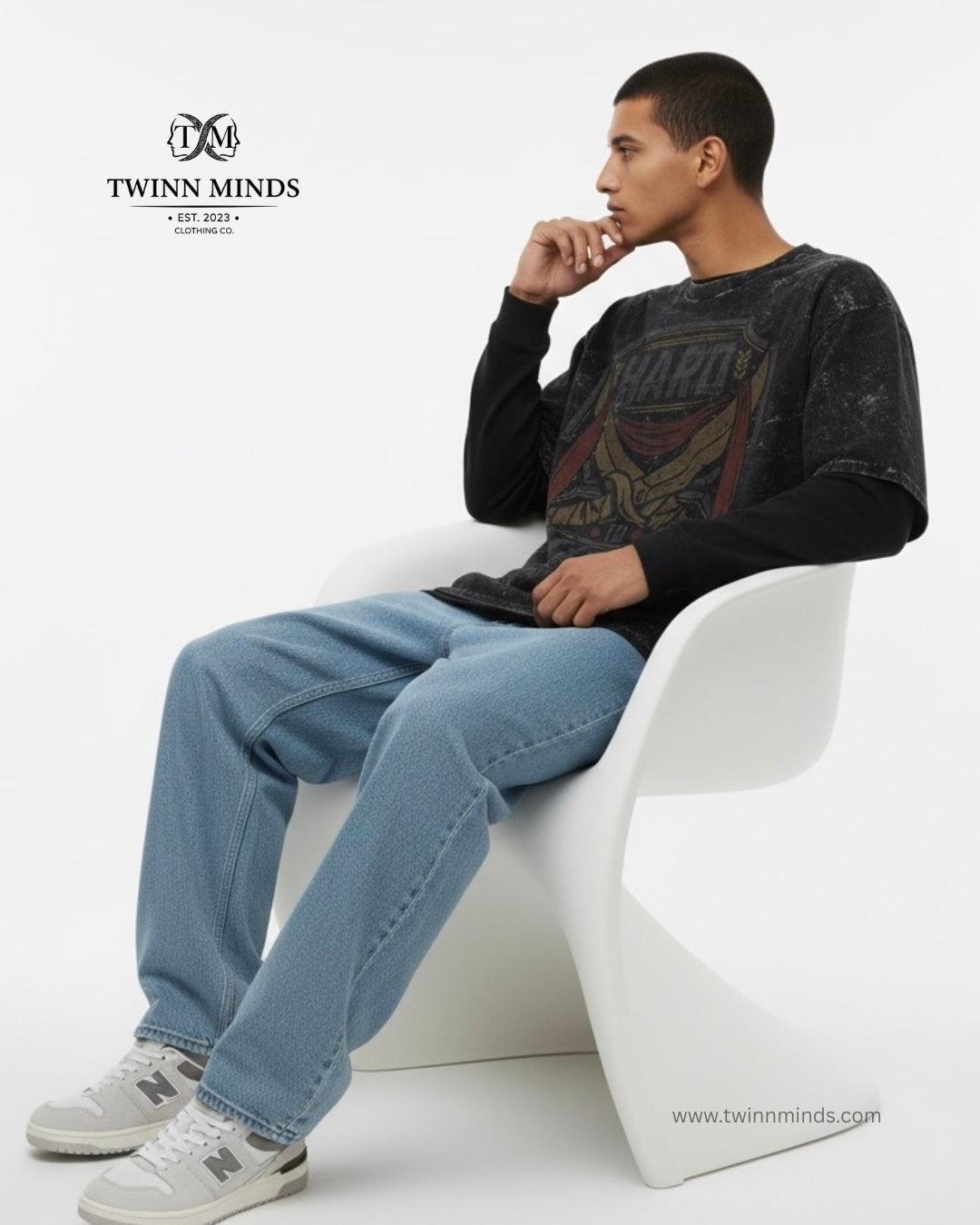 Hard To Kill Black Unisex Acid Washed Oversized Tee