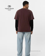Dont Look Back Maroon Unisex Acid Washed Oversized Tee