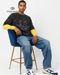 King Of The Hood Black Unisex Acid Washed Oversized Tee