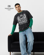 Win Or Die Black Unisex Acid Washed Oversized Tee