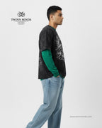 Win Or Die Black Unisex Acid Washed Oversized Tee