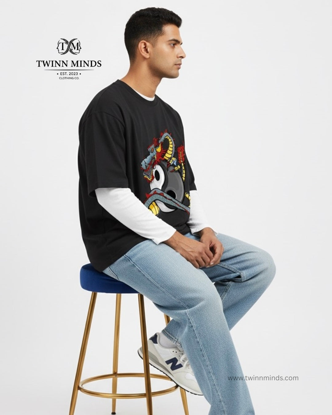 Dragon Black Unisex Oversized Classic T-Shirt