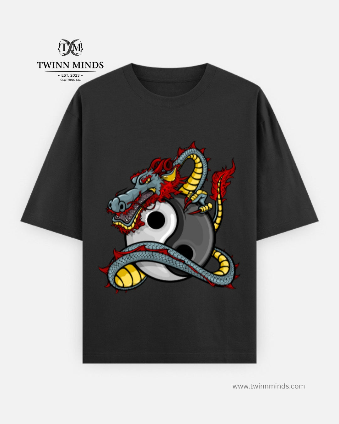 Dragon Black Unisex Oversized Classic T-Shirt
