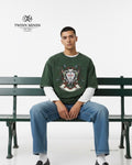 TribeRage Bottle Green Unisex Acid Washed Oversized Tee