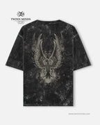 RiseReign Black Unisex Acid Washed Oversized Tee