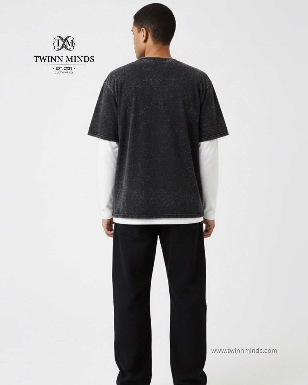 TM Skull Unisex Acid Washed Oversized Tee