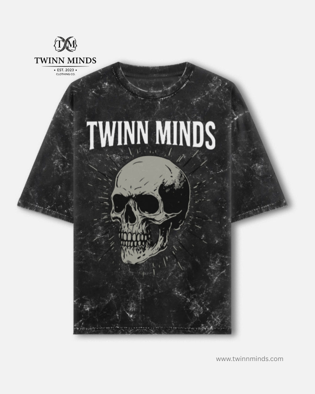 TM Skull Unisex Acid Washed Oversized Tee