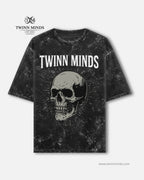 TM Skull Unisex Acid Washed Oversized Tee