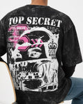 CodeSkull Black Unisex Acid Washed Oversized Tee