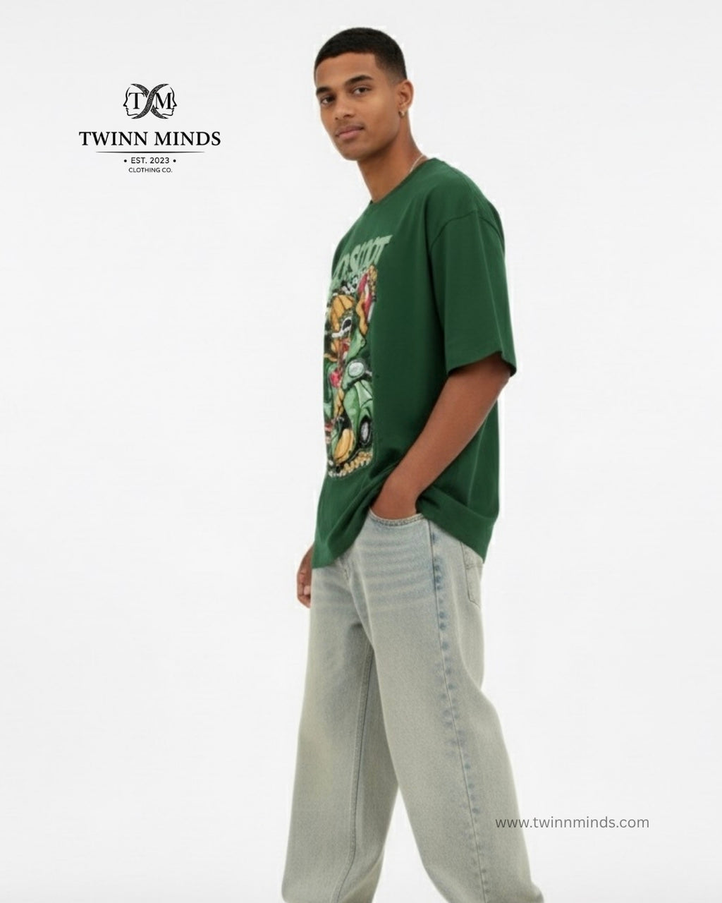 Go Scoot Bottle Green Unisex Oversized Classic T-Shirt