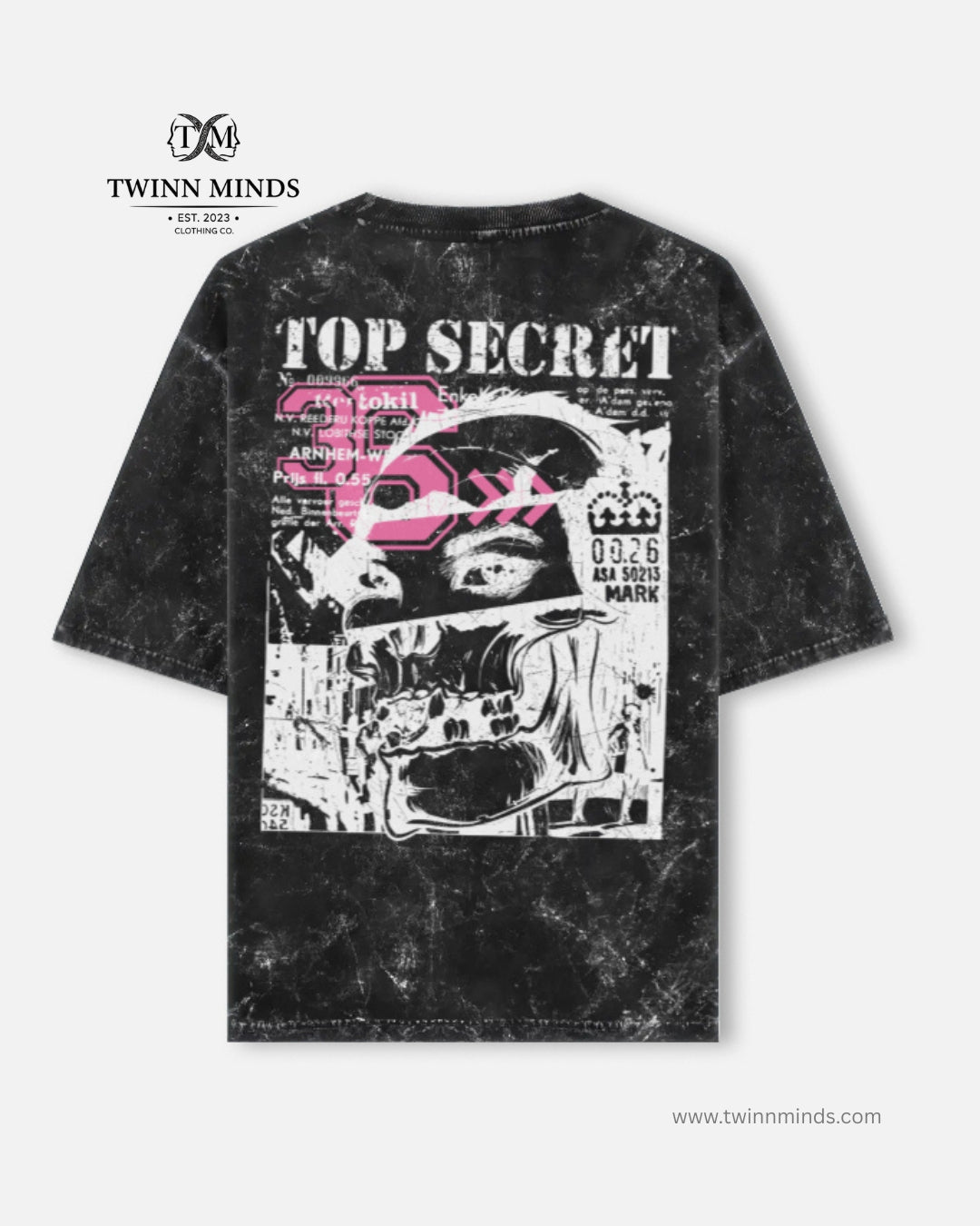 CodeSkull Black Unisex Acid Washed Oversized Tee