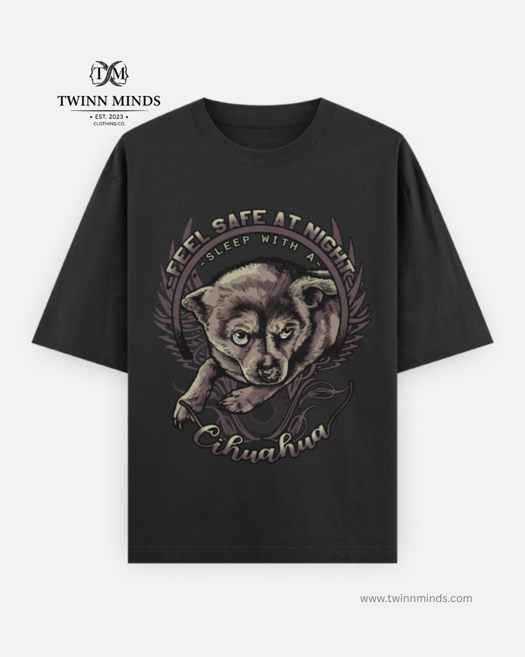 Cihuahua Black Unisex Oversized Classic T-Shirt