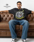 Suicidal Black Unisex Acid Washed Oversized Tee