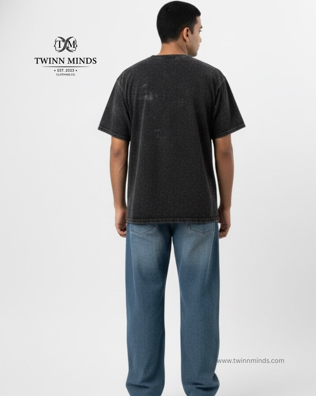 Suicidal Black Unisex Acid Washed Oversized Tee