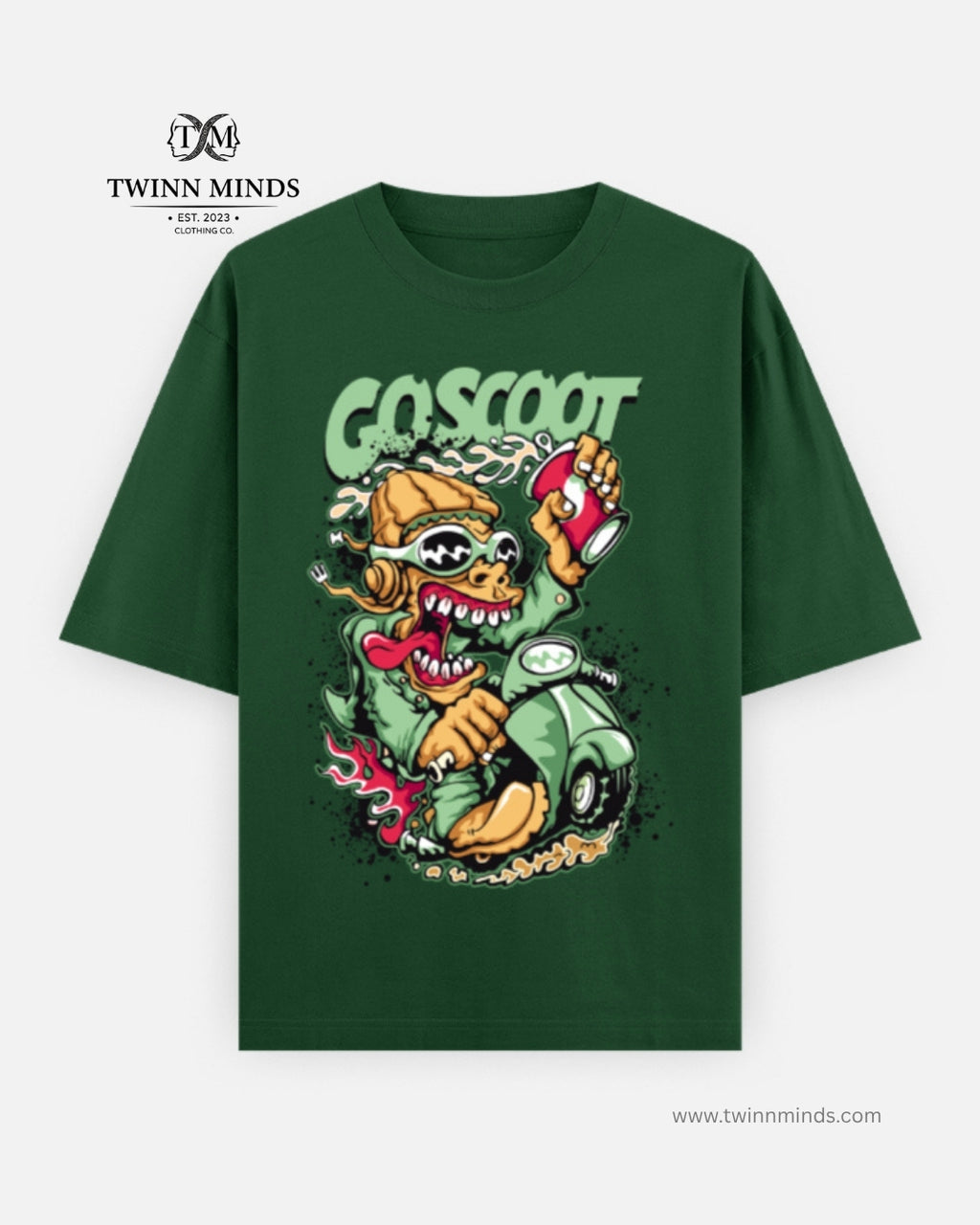 Go Scoot Bottle Green Unisex Oversized Classic T-Shirt