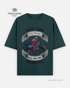 Real Papa Ride Motorcycle Petrol Blue Unisex Oversized Classic T-Shirt