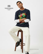 Japanese Dragon Ori Navy Blue Unisex Oversized Classic T-Shirt