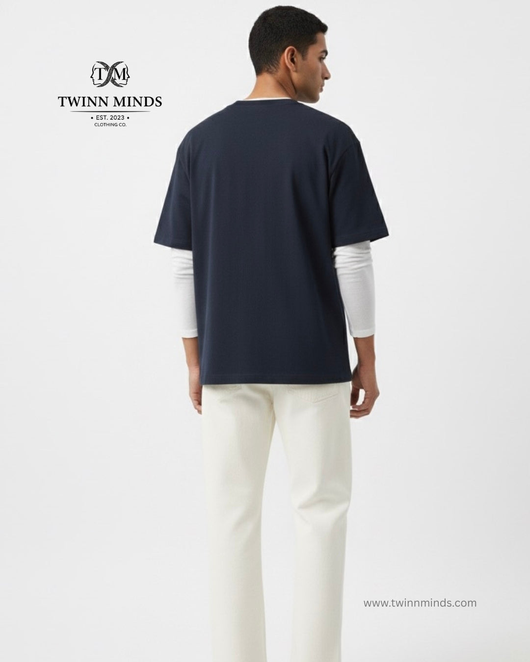 Japanese Dragon Ori Navy Blue Unisex Oversized Classic T-Shirt
