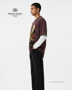 Hunter Maroon Unisex Acid Washed Oversized Tee