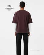 Hunter Maroon Unisex Acid Washed Oversized Tee