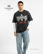 TM Ghost Black Unisex Acid Washed Oversized Tee