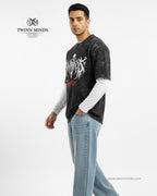 TM Ghost Black Unisex Acid Washed Oversized Tee