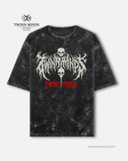 TM Ghost Black Unisex Acid Washed Oversized Tee