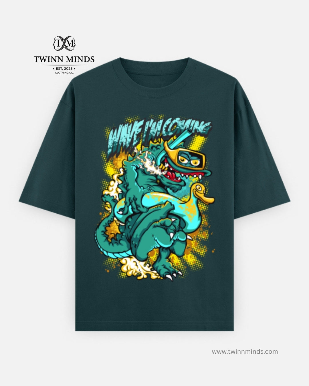 Wave I'm Coming Petrol Blue Unisex Oversized Classic T-Shirt