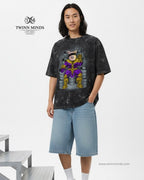 Blind Pig Black Unisex Acid Washed Oversized Tee