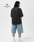 Blind Pig Black Unisex Acid Washed Oversized Tee