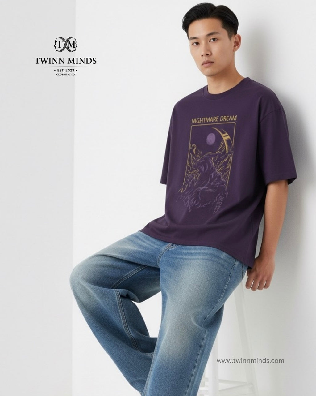 Nightmare Dream Purple Unisex Oversized Classic T-Shirt