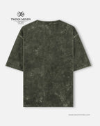 Hunting Season Olive Green Unisex Acid Washed Oversized Tee